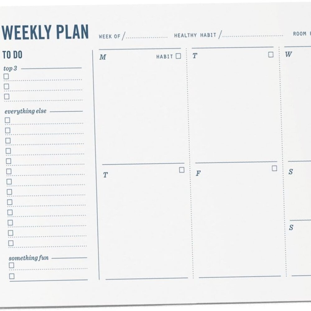 Weekly Planner Pad - Undated 6x9" Weekly To-Do List Notepad with Calendar and Ta
